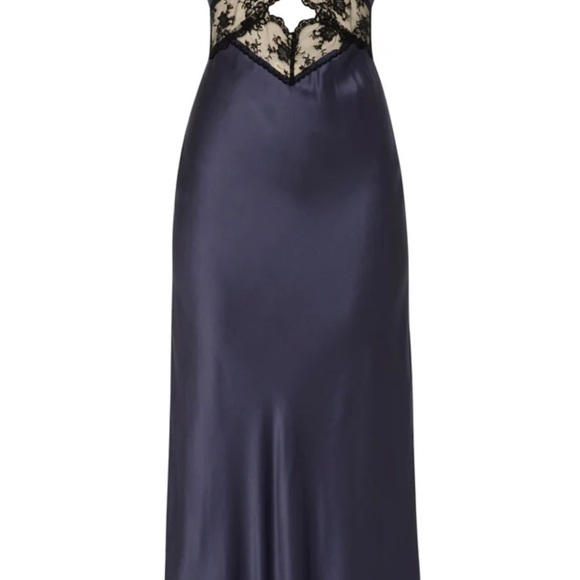 Stunning Sir. The label Aries dress in navy. 
100% silk
Size 4 US 10 
NWT - Picture 8 of 17